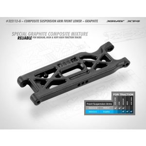 XT4 COMPOSITE SUSPENSION ARM FRONT LOWER - GRAPHITE, X322112-G