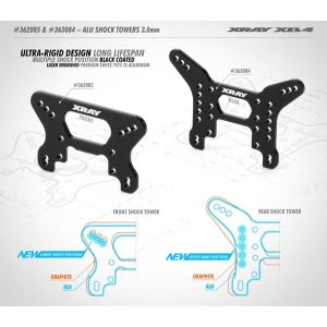 ALU SHOCK TOWER FRONT 3.0MM - SWISS 7075 T6, X362085