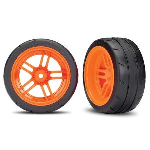 Tires and wheels, assembled, glued (split-spoke orange VXL, TRX8374A