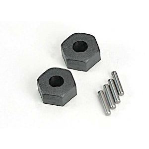 Wheel hubs, hex (2)/ stub axle pins (2), TRX1654