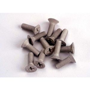 Screws, 4x12mm countersunk machine (Aluminum) (12), TRX1948