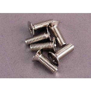 Screws, 4x12mm countersunk machine (100-degree) (6), TRX2548