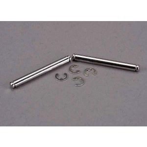 Suspension pins, 31.5mm, chrome (2) w/ E-clips (4), TRX2637