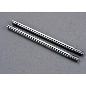 Shock shafts, steel, chrome finish (xx-long) (2), TRX2656