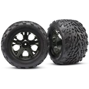 Tires & wheels, assembled, glued (2.8) (All-Star black chrom, TRX3669A