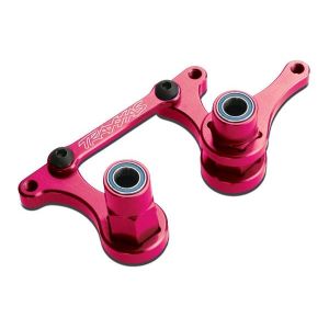 Steering bellcranks, drag link (blue-anodized T6 PINK, TRX3743P