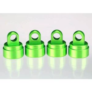 Shock caps, aluminum (green-anodized) (4) (fits all Ultra Sh, TRX3767G