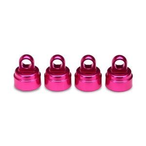 Shock caps, aluminum (Pink-an odized) (4) (fits all Ultra Sh, TRX3767P