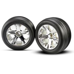 Tires & wheels, assembled, glued (2.8)(All-Star chrome wheel, TRX3771