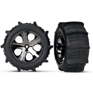 Tires & wheels, assembled, glued Paddle (All-Star black chro, TRX3776