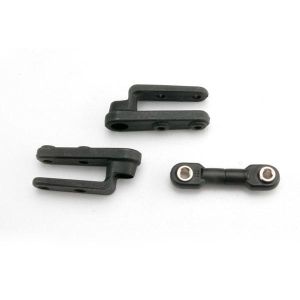 Servo horns, steering (2)/ steering link (3x12mm threaded ro, TRX3968