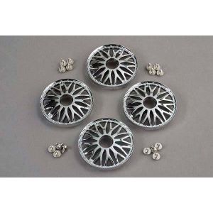 Wheel covers, BBS type (chrome) (4)/ attachment screws (12), TRX4277