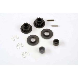 Pulley, 15-groove (2)/ axle pins (2)/ top shaft spacers (2), TRX4395