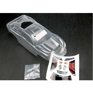 Body, Nitro Rustler (clear, requires painting)/window, grill, TRX4412