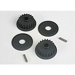 Pulleys, 20-groove (middle) (2)/flanges (2)/ axle pins (2), TRX4895