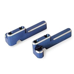 Servo mounts, steering/ shift (machined aluminum) (blue) (f&, TRX4918X