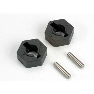 Wheel hubs, hex (2)/ axle pins (2.5x12mm) (2), TRX4954