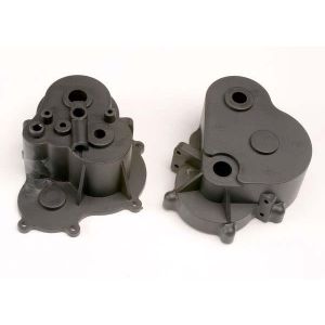 Gearbox halves (f&r)/ rubber access plug, TRX4991