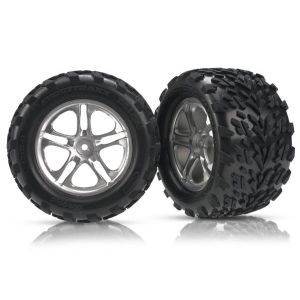 Tires & wheels, assembled, glued (Split-Spoke satin-finish w, TRX5174A