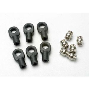 Rod ends, small, with hollow balls (6) (for Revo steering li, TRX5349