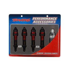 Shocks, GTR aluminum, red-anodized bodies with TiN shafts (f, TRX5460R