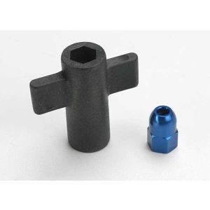 Antenna crimp nut, aluminum (blue-anodized)/ antenna nut too, TRX5526