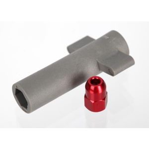 Antenna crimp nut, aluminum (red-anodized)/antenna nut tools, TRX5526R