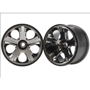 Wheels, All-Star 2.8 (black chrome) (nitro front) (2), TRX5577A