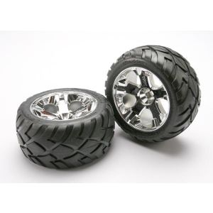 Tires & wheels, assembled, glued (All-Star chrome wheels, An, TRX5577R