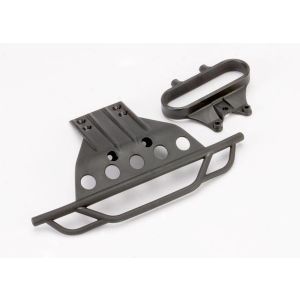 Bumper, front/ bumper mount, front (black), TRX5835