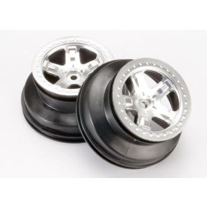 Wheels, SCT satin chrome, beadlock style, dual profile (2.2, TRX5872