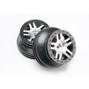 Wheels, SCT Split-Spoke, satin chrome, beadlock style, dual, TRX5876