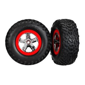 Tires & wheels, glued on SCT Chrome wheels TSM Rated, TRX5887