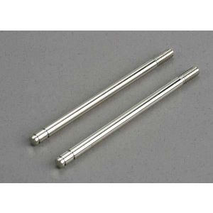 Shock shafts, steel, chrome finish (front) (2), TRX6096