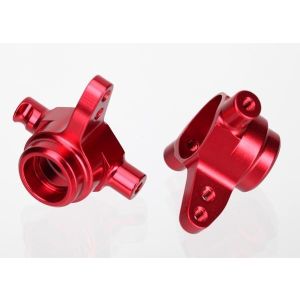 Steering blocks, 6061-T6 aluminum, left & right (red-anodize, TRX6837R