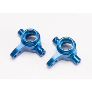 Steering blocks, aluminum, left & right (blue-anodized), TRX6837X