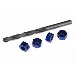 Wheel adaptors, 12mm hex, pins (4)/ drill bit, 0.25 inch, TRX6869