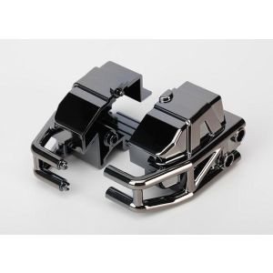 Bumper, front (black chrome) (left & right), TRX6935