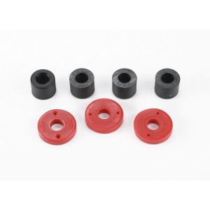 Piston, damper (2x0.5mm hole, red) (4)/ travel limiters (4), TRX7067