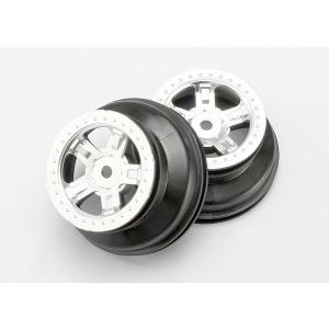 Wheels, SCT satin chrome, beadlock style, dual profile (1.8, TRX7072