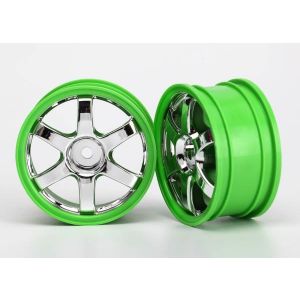 Wheels, Volk Racing TE37 (chrome/green) (2), TRX7374