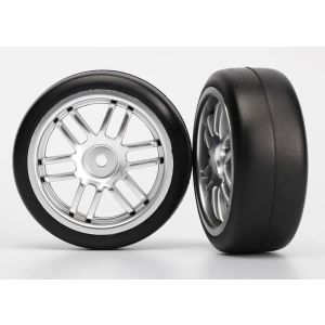 Tires and wheels, assembled, glued (Rally wheels, satin, 1.9 Gymkhana slick tires) (2)