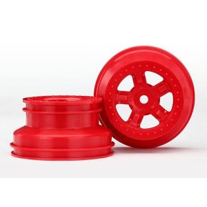 Wheels, SCT RED, beadlock style, dual profile (1.8' inner, 1, TRX7673R