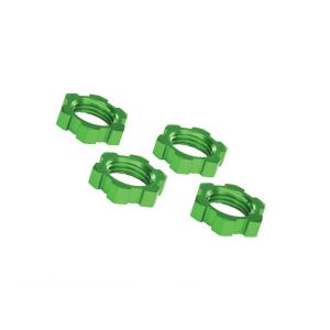 Wheel nuts, splined, 17mm, serrated (green-anodized) (4), TRX7758G