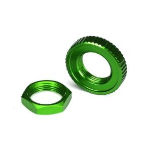 Servo saver nuts, aluminum, green-anodized (hex (1) serrated, TRX8345G