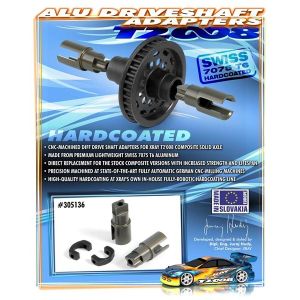 T2'008 Composite Solid Axle Driveshaft Adapters (2), X305136