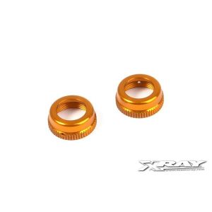 T4 ALU SHOCK CAP-NUT WITH VENT HOLE - ORANGE (2), X308353-O