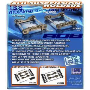 XB808 Alu Front Lower Susp. Holders Set Swiss 7075 T6 (7mm), X352303