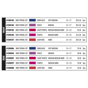 XRAY SPRING-SET C=6.3 - HARD -- FRONT (2), X338187