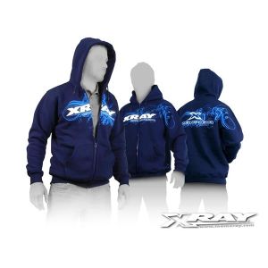 XRAY SWEATER HOODED WITH ZIPPER - BLUE (S), X395600S